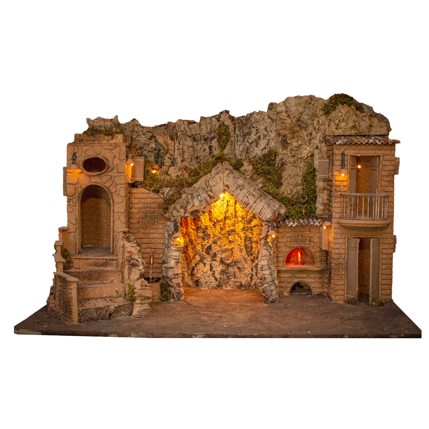 NATIVITY SCENE HOUSE + FOUNTAIN & OVEN