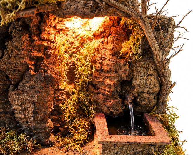 Capanna Rustica con Fontana e Illuminazione