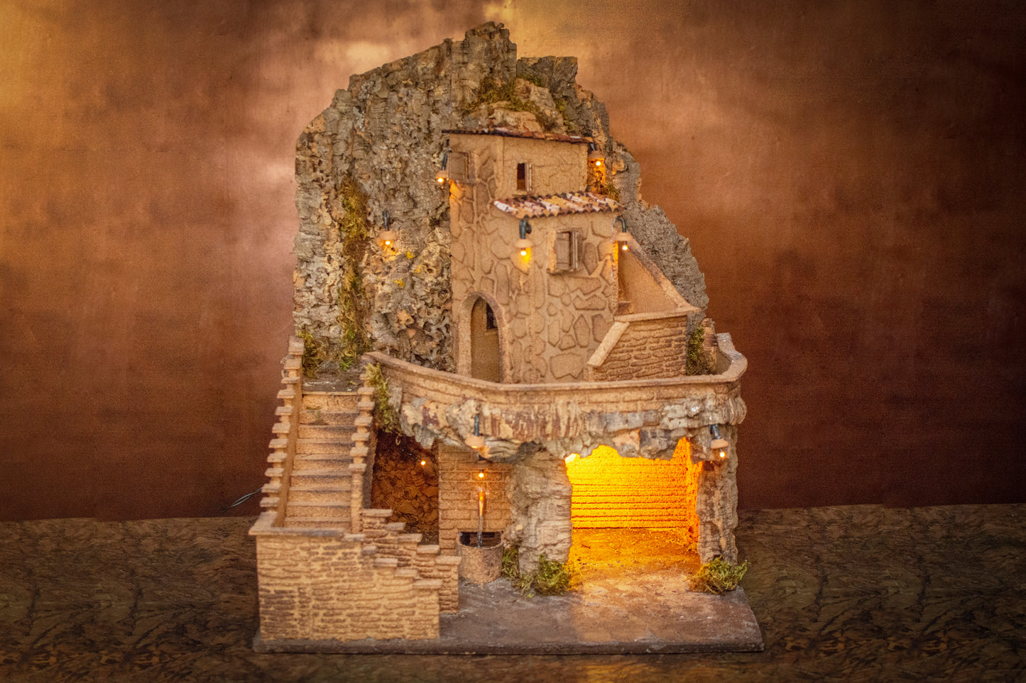NATIVITY SCENE HOUSE + FOUNTAIN