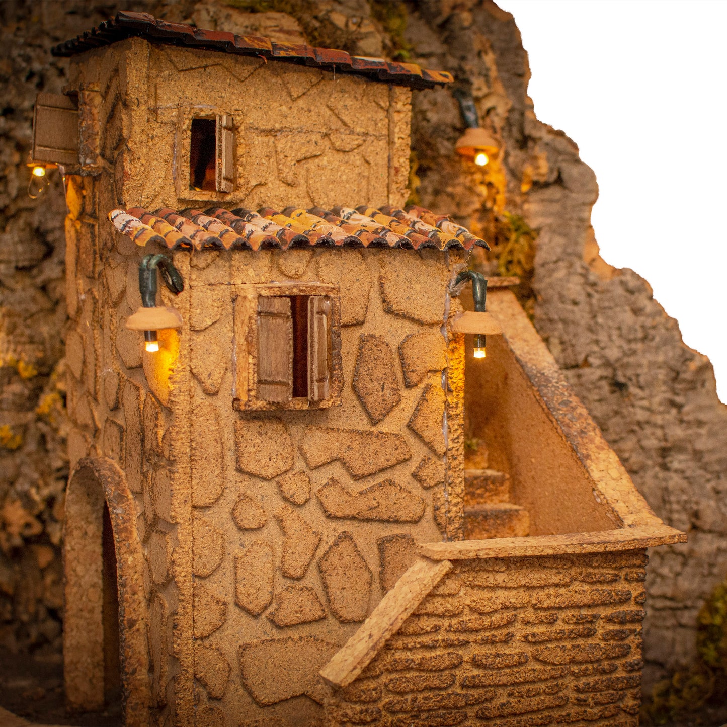 NATIVITY SCENE HOUSE + FOUNTAIN