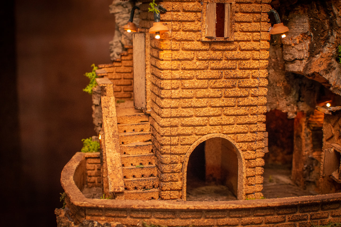 LARGE NATIVITY SCENE WITH CASTLE AND STREAM