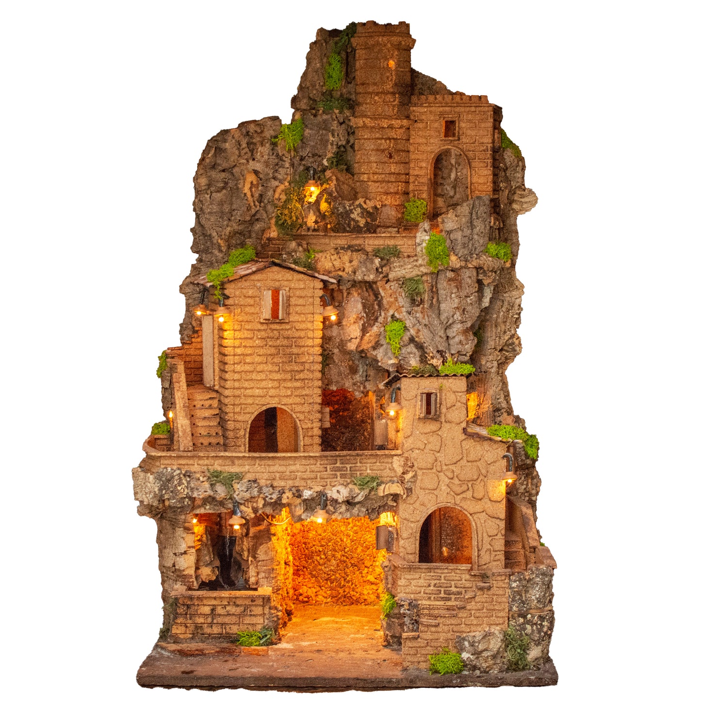 LARGE NATIVITY SCENE WITH CASTLE AND STREAM