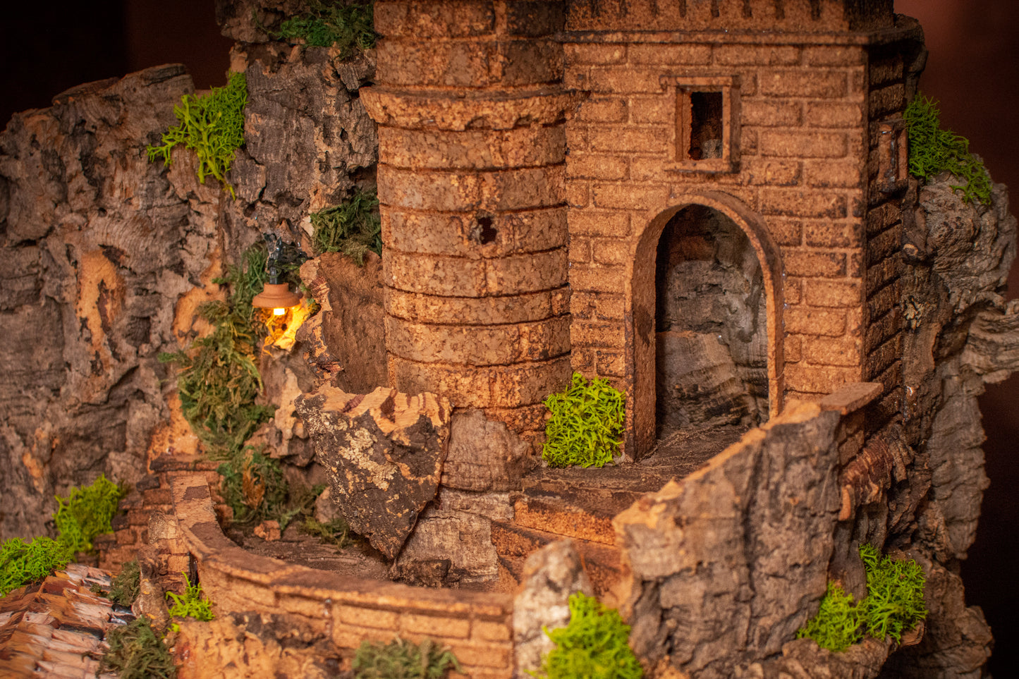 LARGE NATIVITY SCENE WITH CASTLE AND STREAM