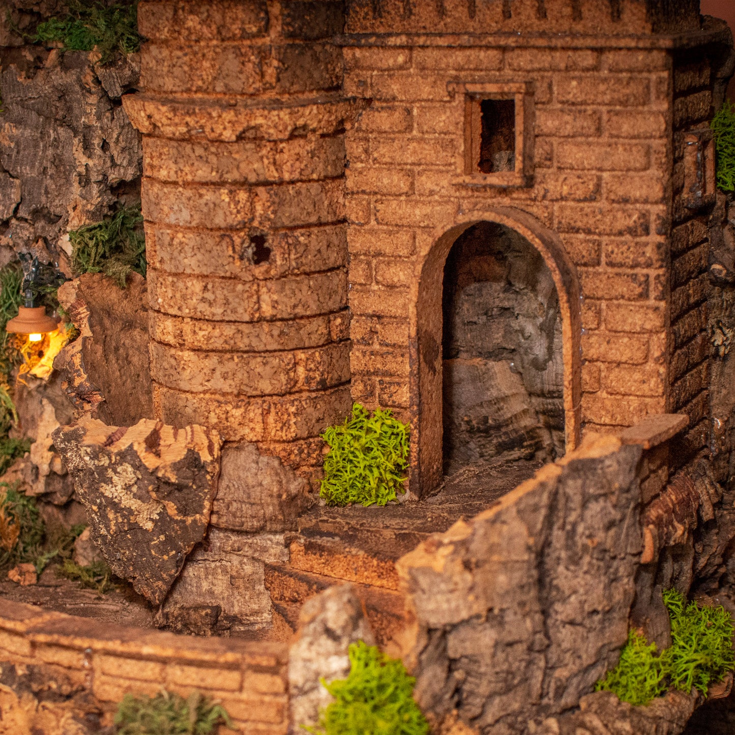 LARGE NATIVITY SCENE WITH CASTLE AND STREAM